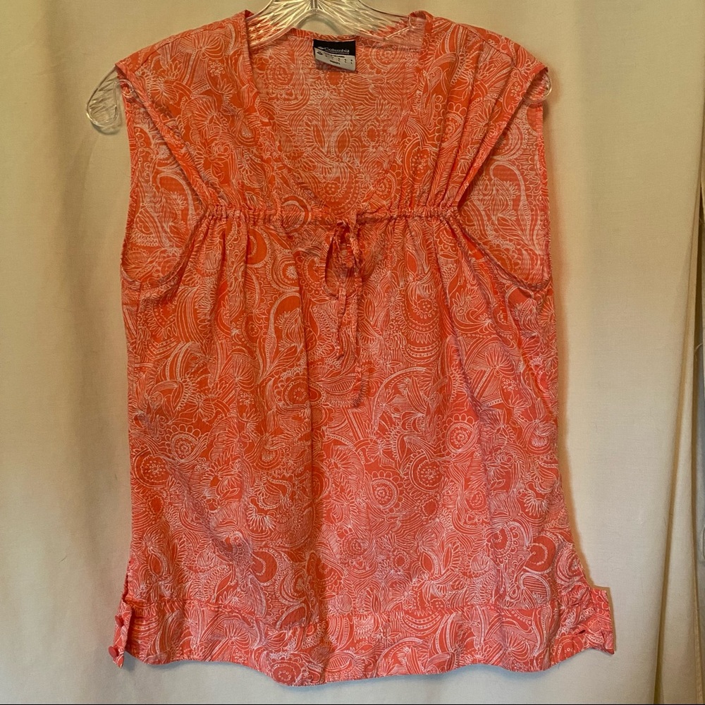 Columbia coral tie tank top